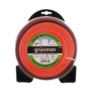 Fir motocoasa Grunman, profil patrat, PVC, 2.7 mm x 70 m