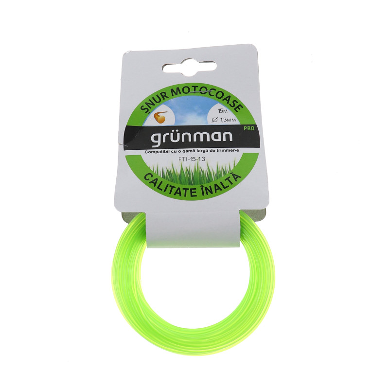 Fir motocoasa Grunman, profil rotund, PVC, 1.3 mm x 15 m