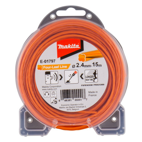 Fir motocoasa Makita E-01797 PERS12088, profil stea, nylon, 2.4 mm x 15 m