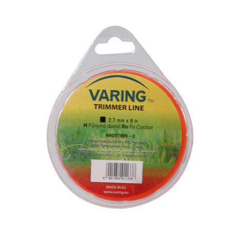 Fir motocoasa Varing NHD270, profil patrat, PVC, 2.7 mm x 9 m