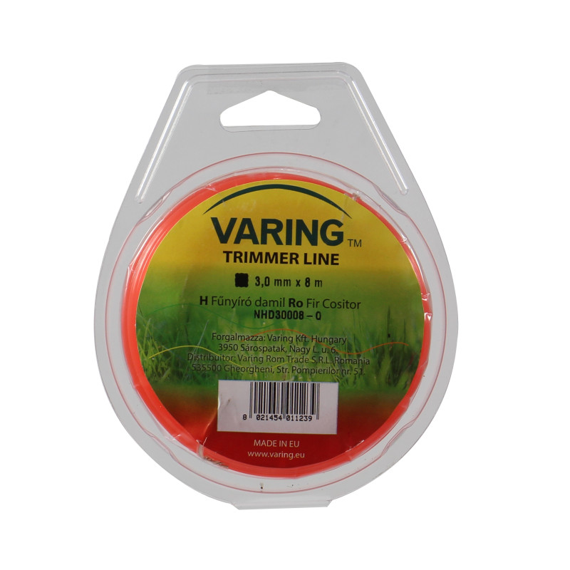 Fir motocoasa Varing NHD300, profil patrat, PVC, 3 mm x 8 m