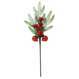Floare brad Craciun, rosu + verde, 50 cm, SYHHC-0319125