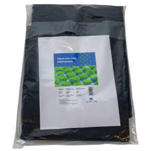 Folie mulcire, antiburuieni, Gorjan, perforata, polietilena, negru, 30 mic, 30 x 30 cm, 1.2 x 50 m