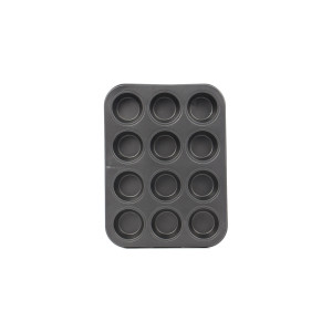 Forma de copt briose, otel cu acoperire teflon, dreptunghiulara, negru, 35 x 26.5 cm