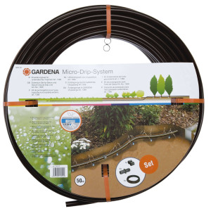 Furtun cu duze Gardena 1395 MI, pentru instalatii de micro irigatii, 13.7 mm, 50 m