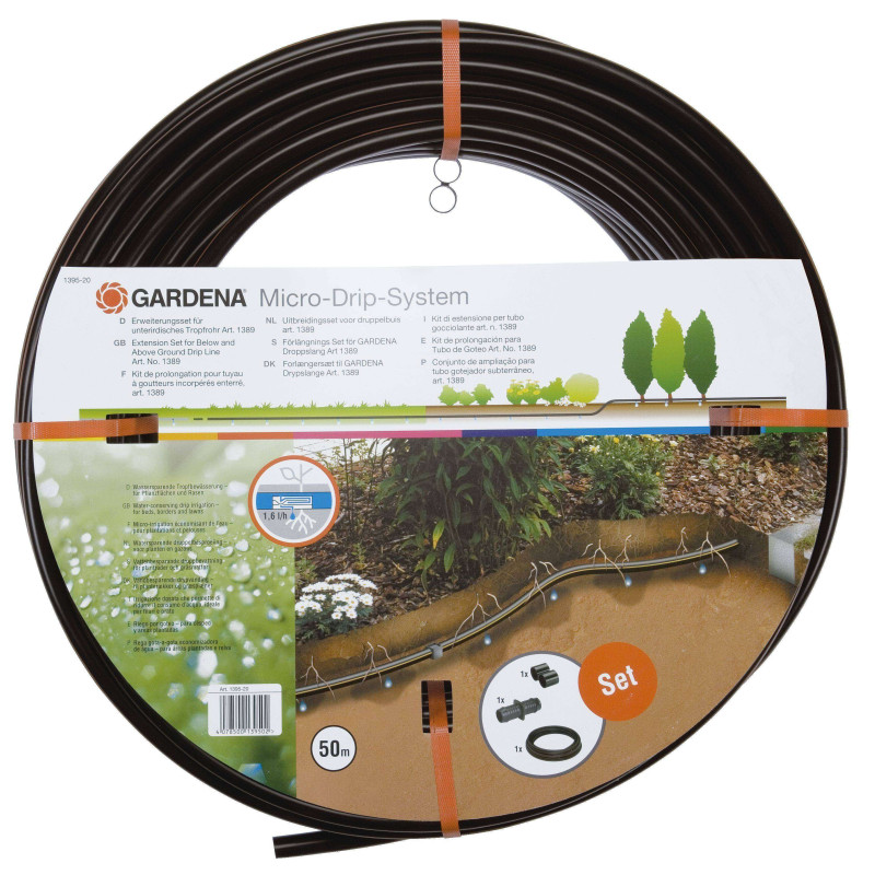 Furtun cu duze Gardena 1395 MI, pentru instalatii de micro irigatii, 13.7 mm, 50 m