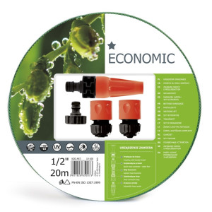 Furtun de gradina, pentru apa, Economic, 12.5 mm, rola 20 m + conectori + duza de stropit