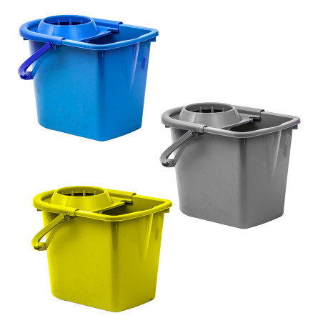 Galeata din plastic cu storcator, diverse culori, 15L