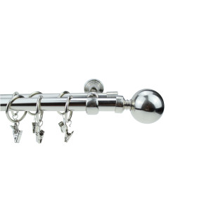 Galerie dubla metal, DEGZR-15136N, nichel, 19 + 16 mm / 160 cm, accesorii incluse
