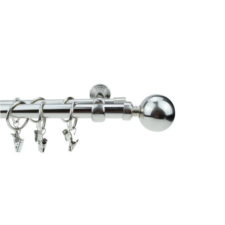 Galerie dubla metal, DEGZR-15136N, nichel, 19 + 16 mm / 160 cm, accesorii incluse