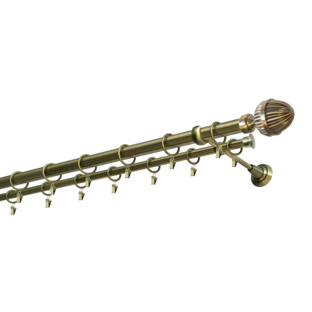 Galerie dubla Opera, metal, auriu antic, 19/25 mm, 200 cm