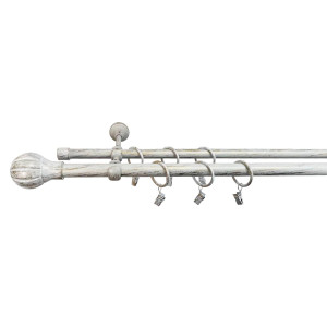 Galerie dubla TAB21 SL0006, metal, alb + auriu, 19 mm / 240 cm