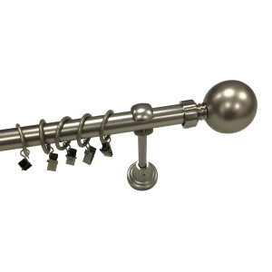 Galerie metal extensibila, ARGI 17YF062, nichel satinat, 16/19 mm, 160 - 300 cm, accesorii incluse