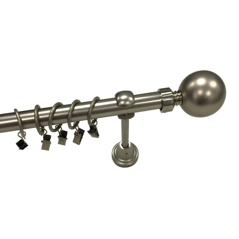 Galerie metal extensibila, ARGI 17YF062, nichel satinat, 16/19 mm, 160 - 300 cm, accesorii incluse