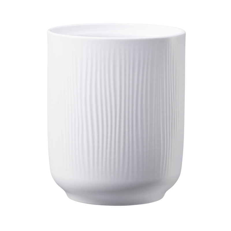 Ghiveci ceramic, interior, rotund, alb, 13 x 15 cm, Falun