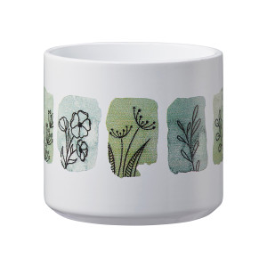 Ghiveci ceramic, interior, rotund, alb + verde, 8 x 7 cm, Las Vegas 8132