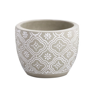 Ghiveci ceramic, interior, rotund, gri, 24 x 18 cm, RT-7236-PA