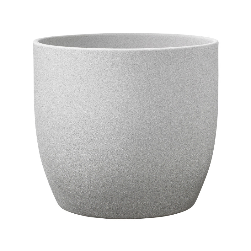 Ghiveci ceramic, interior, rotund, gri stone, 13 x 12 cm, Basel