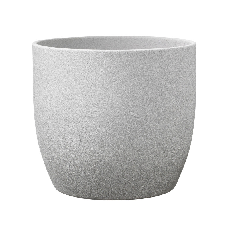 Ghiveci ceramic, interior, rotund, gri stone, 14 x 13 cm, Basel
