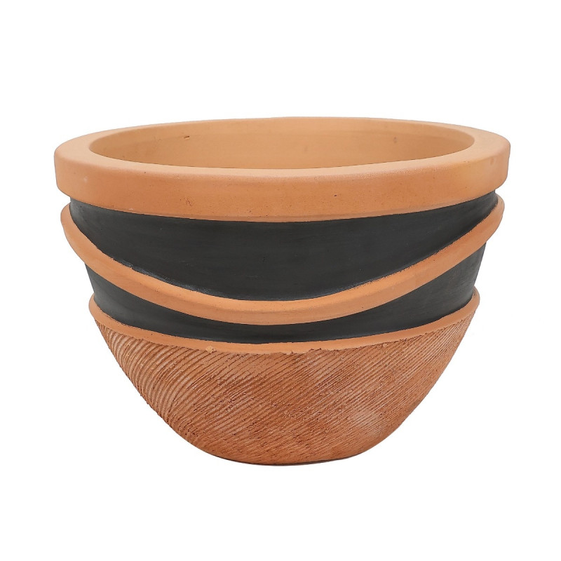Ghiveci ceramic, interior, rotund, maro, 38 x 26 cm, TC12.016.48.3