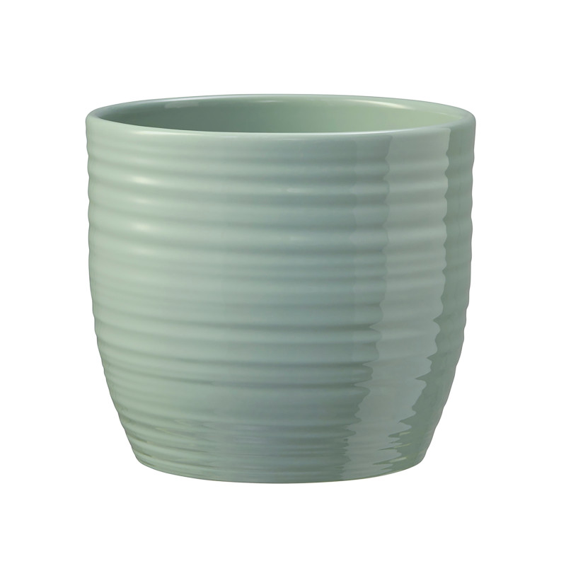 Ghiveci ceramic, interior, rotund, verde, 13 x 12 cm, Bergamo