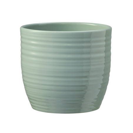 Ghiveci ceramic, interior, rotund, verde, 13 x 12 cm, Bergamo