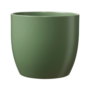 Ghiveci ceramic, interior, rotund, verde, 19 x 18 cm, Basel, mat