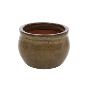 Ghiveci ceramic, interior / exterior, rotund, maro, 15 x 13 cm, 21237 C