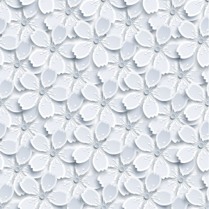 Autocolant decorativ Gekkofix White Flowers 14130, alb, 0.45 m