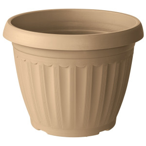 Ghiveci din plastic Critex Infinity, interior / exterior, rotund, crem, 28.5 x 22 cm