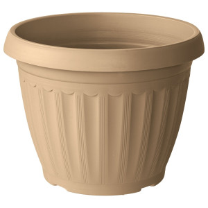 Ghiveci din plastic Critex Infinity, interior / exterior, rotund, crem, 31 x 24 cm