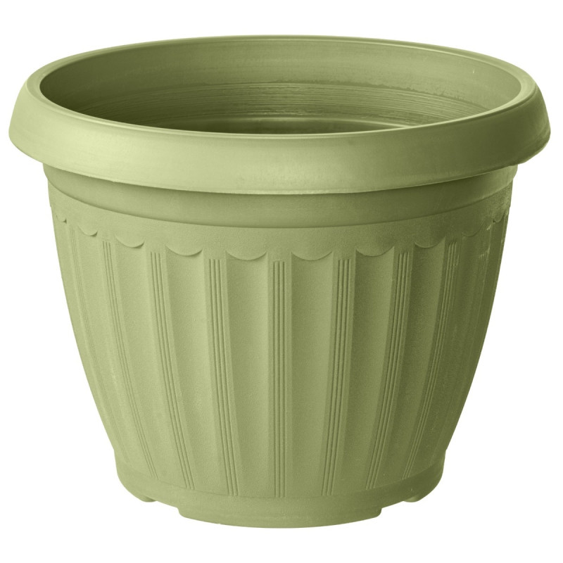 Ghiveci din plastic Critex Infinity, interior / exterior, rotund, verde, 23 x 17 cm