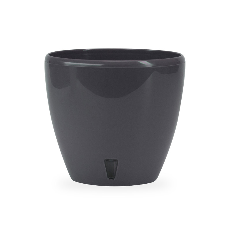 Ghiveci din plastic Deco, cu auto-udare, antracit, D 14 cm