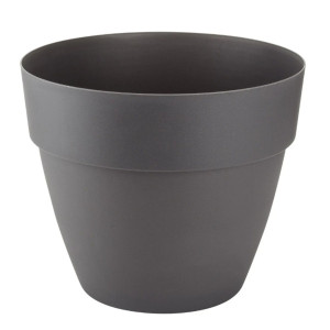 Ghiveci din plastic Gardena Lux, cu suport scurgere, interior / exterior, rotund, antracit, 47 x 39.5 cm