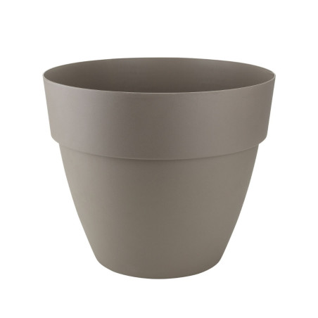 Ghiveci din plastic Gardena Lux, cu suport scurgere, interior / exterior, rotund, mocca, 40 x 34 cm