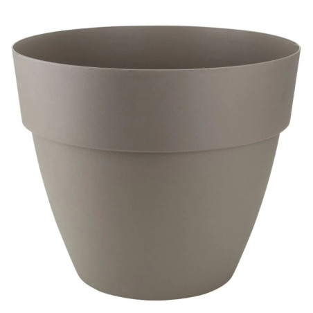 Ghiveci din plastic Gardena Lux, cu suport scurgere, interior / exterior, rotund, mocca, 47 x 39.5 cm