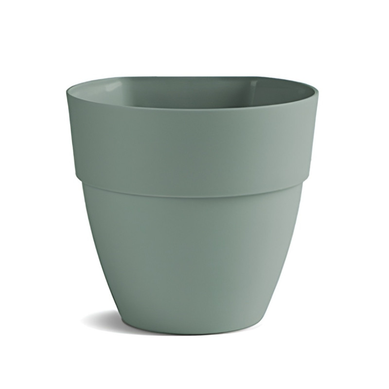 Ghiveci din plastic Gardena, pentru balustrada, interior / exterior, rotund, verde olive, 15 x 13.5 cm