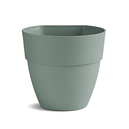 Ghiveci din plastic Gardena, pentru balustrada, interior / exterior, rotund, verde olive, 15 x 13.5 cm