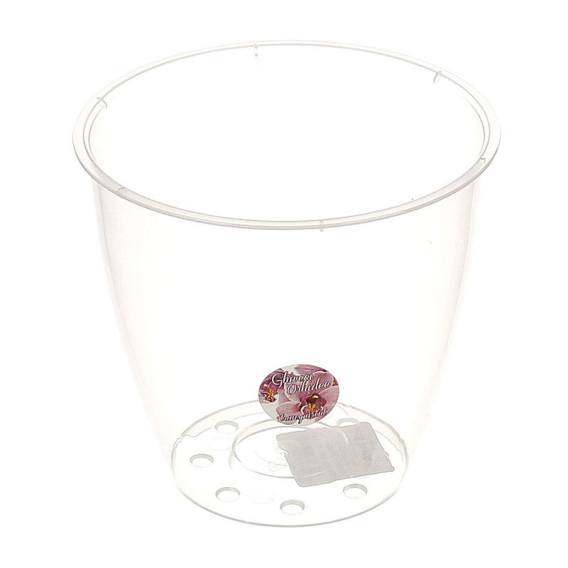 Ghiveci din plastic Miltonia, pentru orhidee, transparent, D 16.3 cm