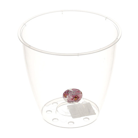 Ghiveci din plastic Miltonia, pentru orhidee, transparent, D 16.3 cm