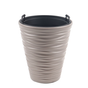 Ghiveci din plastic Sand, cu masca, mocca, D 38.8 cm