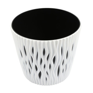 Ghiveci din plastic Sandy, alb, D 16 cm