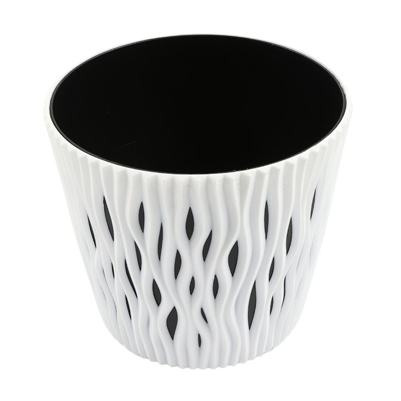 Ghiveci din plastic Sandy, alb, D 16 cm