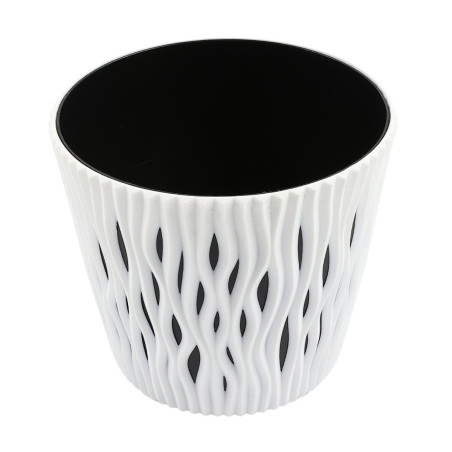 Ghiveci din plastic Sandy, alb, D 16 cm