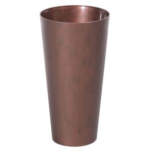 Ghiveci din plastic Slim Corten, interior / exterior, cu masca, rotund, maro, 20 x 38.1 cm