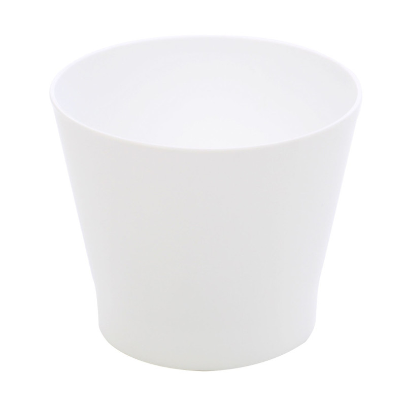 Ghiveci din plastic Zinnia, alb D 14.5 cm