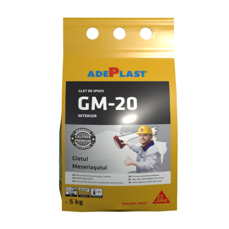 Gletul meseriasului Adeplast GM-20, pe baza de ipsos, interior, 5 kg