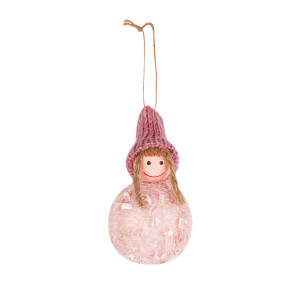Glob de Craciun, roz, SDA2219360PK, 6 cm, spuma, rotund