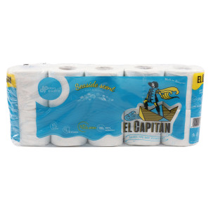 Hartie igienica Don Pedro El Capitan, marin, alb + albastru, 2 straturi, 10 role