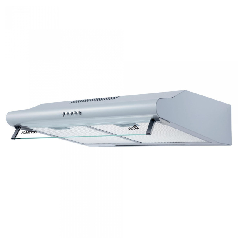 Hota clasica Albatros H10A Eco+, 204.1 mc/h, 1 motor, 49 W, latime 60 cm, tehnologie Eco+, filtru metalic dublu caseta, geam rab